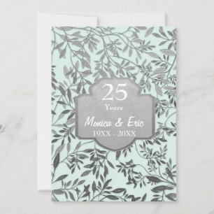Leaves of Silver 25th Wedding Anniversary Invitation