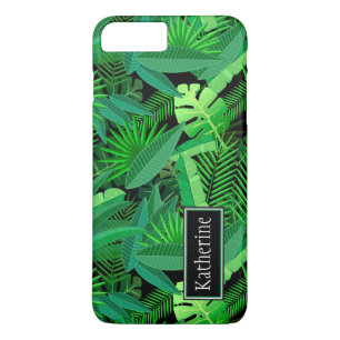 Leaves Of Tropical Palm Trees   Add Your Name iPhone 8 Plus/7 Plus Case