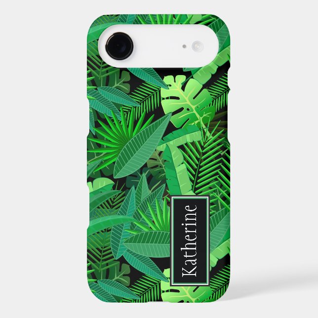 Leaves Of Tropical Palm Trees | Add Your Name Case-Mate iPhone Case (Back)