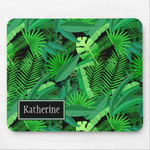 Leaves Of Tropical Palm Trees Add Your Name Mouse Pad