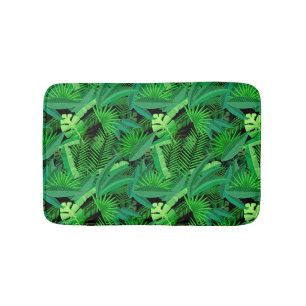 Leaves Of Tropical Palm Trees Bath Mat