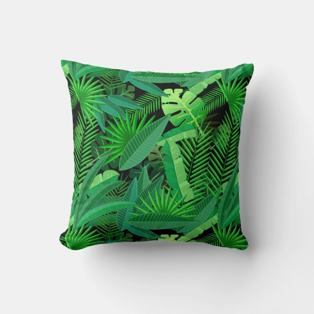 Leaves Of Tropical Palm Trees Cushion (Front)