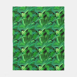 Leaves Of Tropical Palm Trees Fleece Blanket