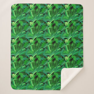 Leaves Of Tropical Palm Trees Sherpa Blanket