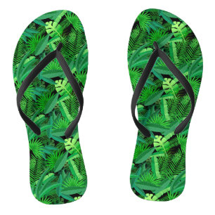 Leaves Of Tropical Palm Trees Thongs