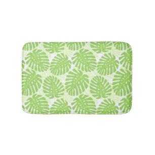 Leaves Of Tropical Plant - Monstera Pattern Bath Mat