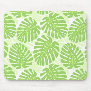 Leaves Of Tropical Plant - Monstera Pattern Mouse Pad