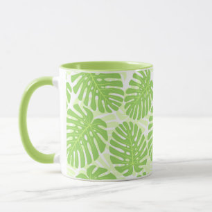 Leaves Of Tropical Plant - Monstera Pattern Mug