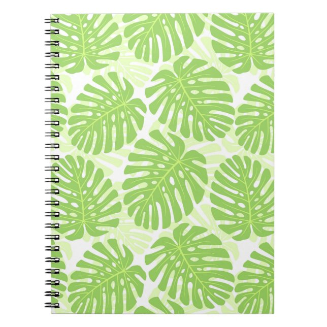 Leaves Of Tropical Plant - Monstera Pattern Notebook (Front)