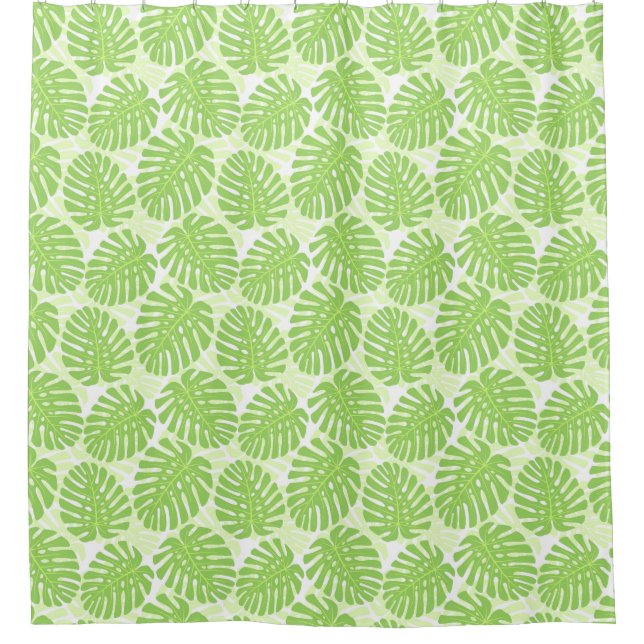 Leaves Of Tropical Plant - Monstera Pattern Shower Curtain (Front)