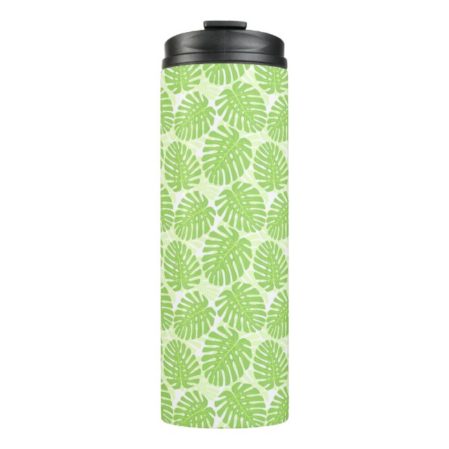 Leaves Of Tropical Plant - Monstera Pattern Thermal Tumbler (Front)