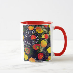 Leaves on a lichen covered rock, Rocky Mountains Mug