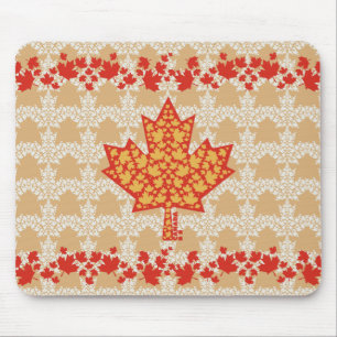 LEAVES ON LEAVES (CANADA FLAG) BY MASANSER MOUSE PAD