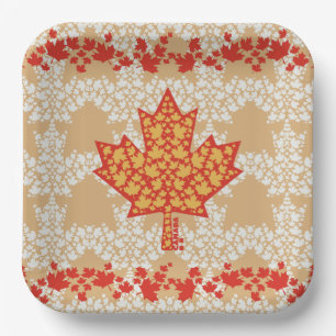 LEAVES ON LEAVES (CANADA FLAG) BY MASANSER PAPER PLATE