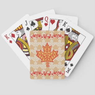 LEAVES ON LEAVES (CANADA FLAG) BY MASANSER PLAYING CARDS