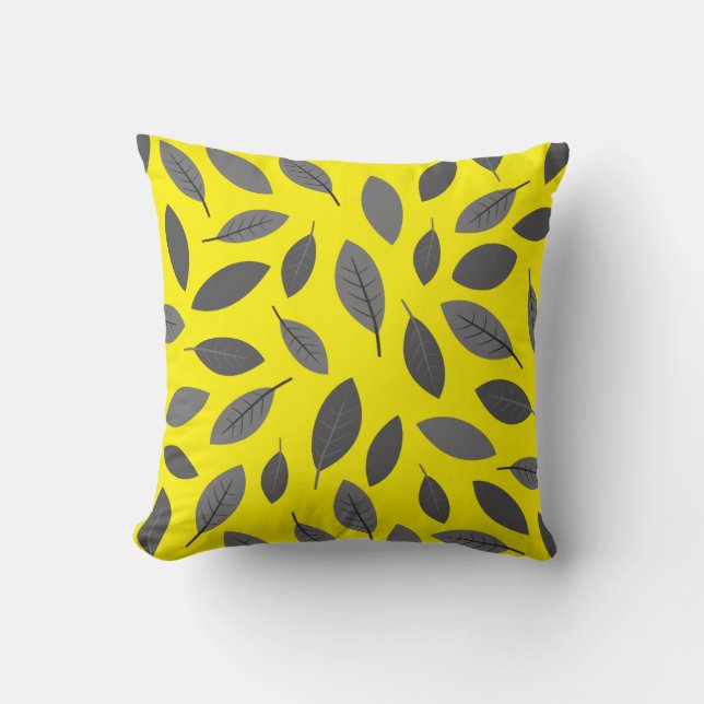 Leaves Over Yellow Cushion (Front)