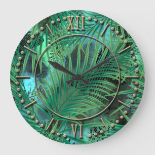 Leaves, palm large clock