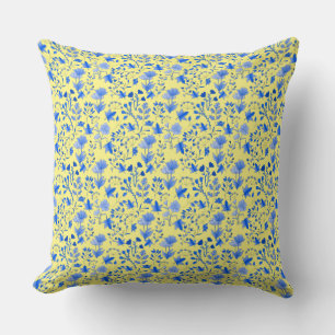 Leaves Pattern 12.bw Lyellow BG Cushion