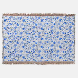 Leaves Pattern 12.bw offwhite BG Throw Blanket