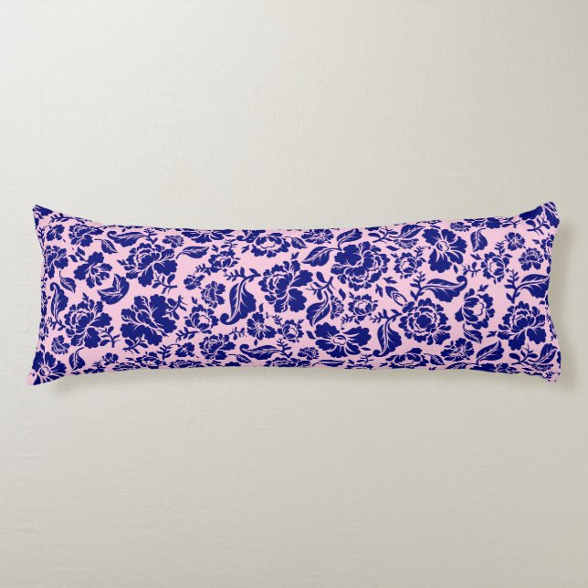 Leaves pattern.13.bw Lpink BG Body Cushion (Front)