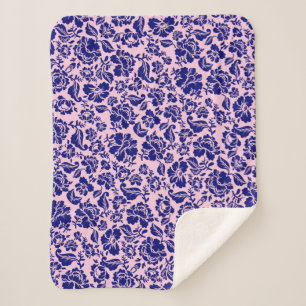 Leaves pattern.13.bw Lpink BG Fleece Blanket