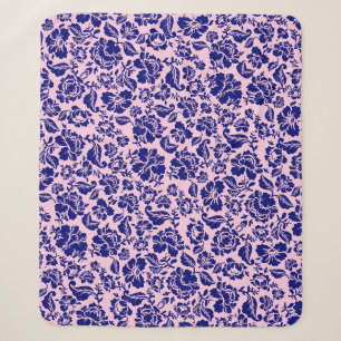 Leaves pattern.13.bw Lpink BG Sherpa Blanket