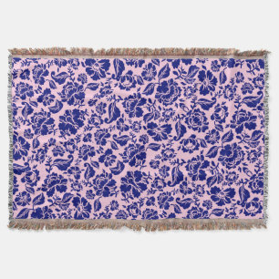 Leaves pattern.13.bw Lpink BG Throw Blanket