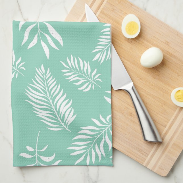 Leaves Pattern 14 Tea Towel (Quarter Fold)
