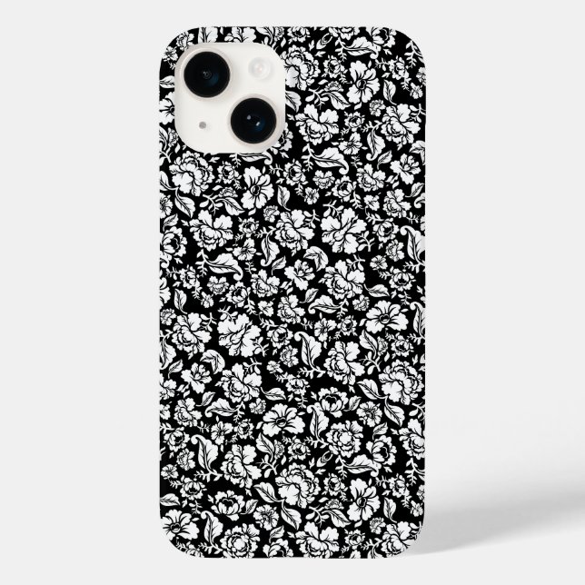 Leaves pattern 14b. black BG Case-Mate iPhone Case (Back)