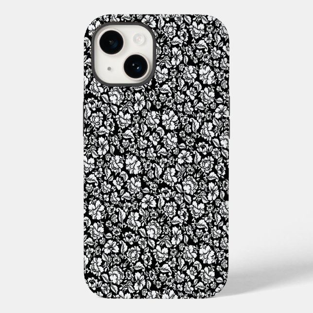 Leaves pattern 14b. black BG Case-Mate iPhone Case (Back)