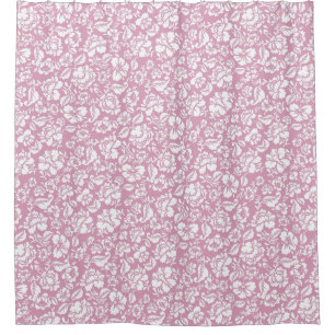 Leaves pattern.14b Floral Lpink BG Shower Curtain