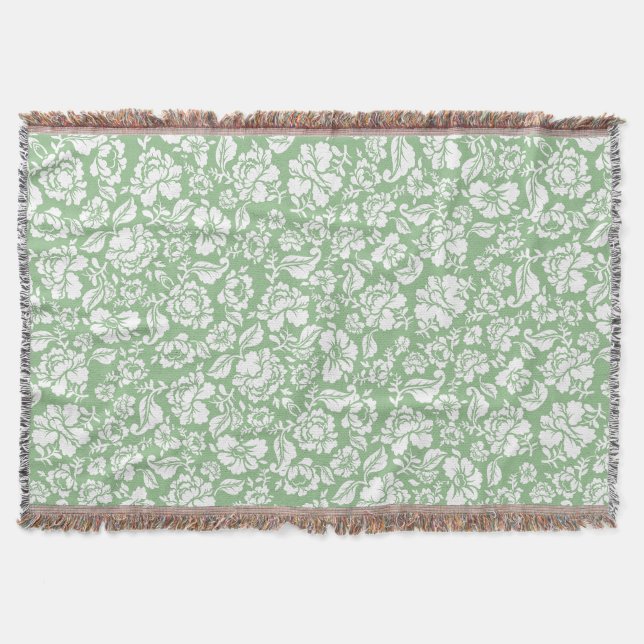 Leaves pattern 14b. lgren BG Throw Blanket (Front)
