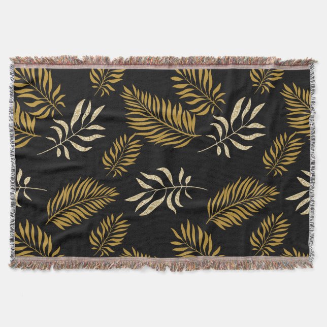 Leaves Pattern 16 Throw Blanket (Front)
