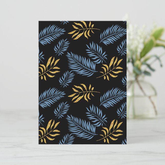Leaves Pattern 17 Thank You Card (Standing Front)