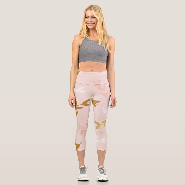 Leaves Pattern 4 Capri Leggings (Front)