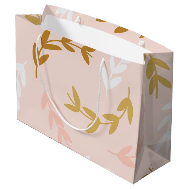 Leaves Pattern 4 Large Gift Bag (Back Angled)