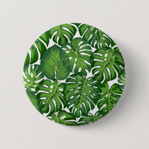 Leaves pattern 6 cm round badge