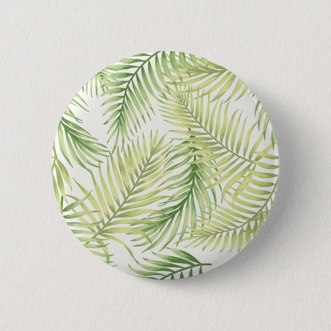 Leaves pattern 6 cm round badge (Front)