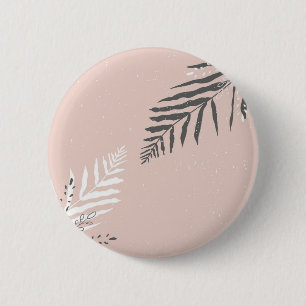 Leaves pattern 6 cm round badge