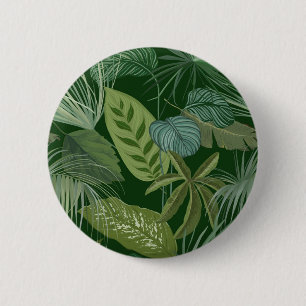 Leaves pattern 6 cm round badge