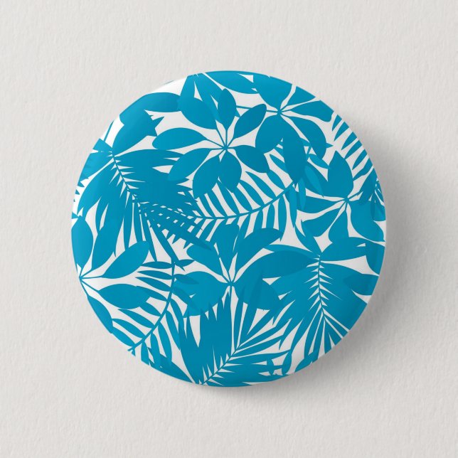 Leaves pattern 6 cm round badge (Front)