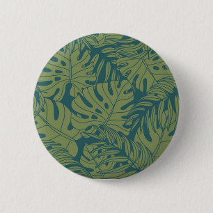Leaves pattern 6 cm round badge