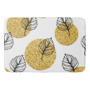 Leaves pattern bath mat