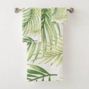 Leaves pattern bath towel set