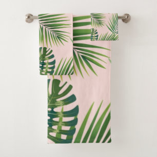 Leaves pattern bath towel set