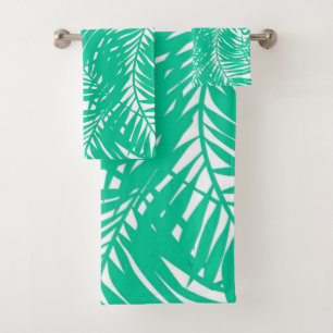 Leaves pattern bath towel set
