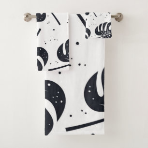 Leaves pattern bath towel set