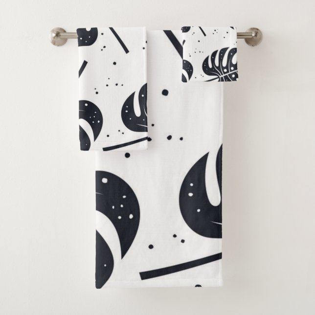 Leaves pattern bath towel set (Insitu)
