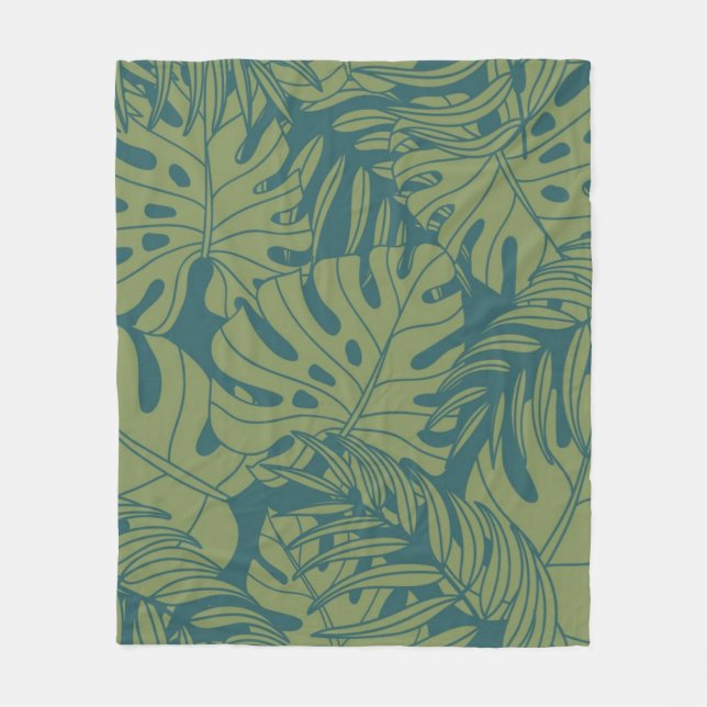 Leaves pattern fleece blanket (Front)