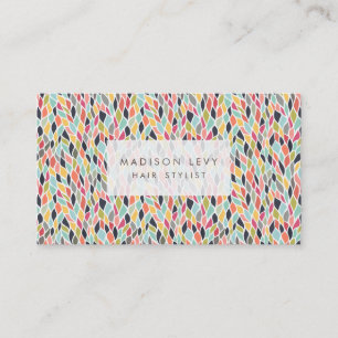 Leaves Pattern Hair Salon Stylist Appointment Card